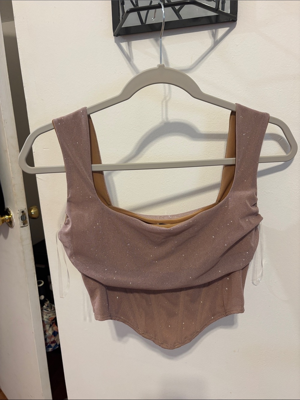Windsor Dusty Mauve Sparkle Crop Top